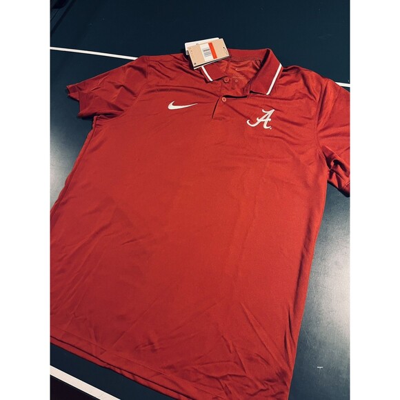 NEW Nike University Of Alabama Crimson Tide NCAA Dri-Fit Polo LARGE Football NWT - Picture 7 of 7